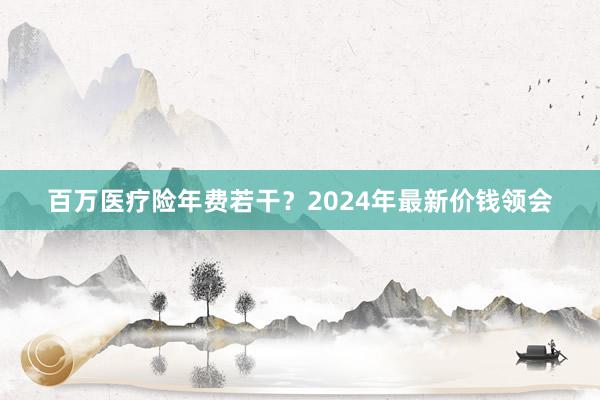 百万医疗险年费若干？2024年最新价钱领会
