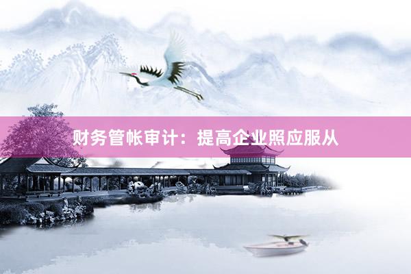 财务管帐审计：提高企业照应服从
